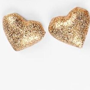 Gold Glitter Heart Earrings